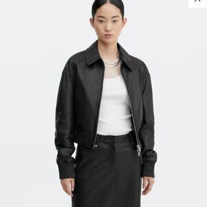 Mango Black Leather Jacket